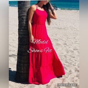 NWOT SHEIN Tomato Red Dress for Women Lace Up Backless Flounce Hem
Size S NEW